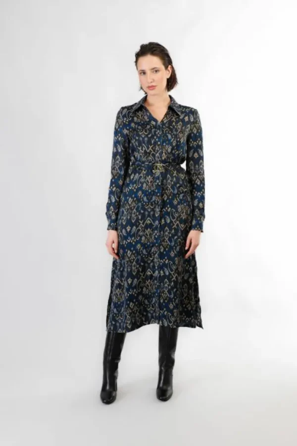 CafèNoir abito chemisier stampato cachemire multiblu