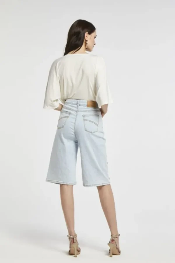 CafèNoir bermuda di jeans regular in tela comfort