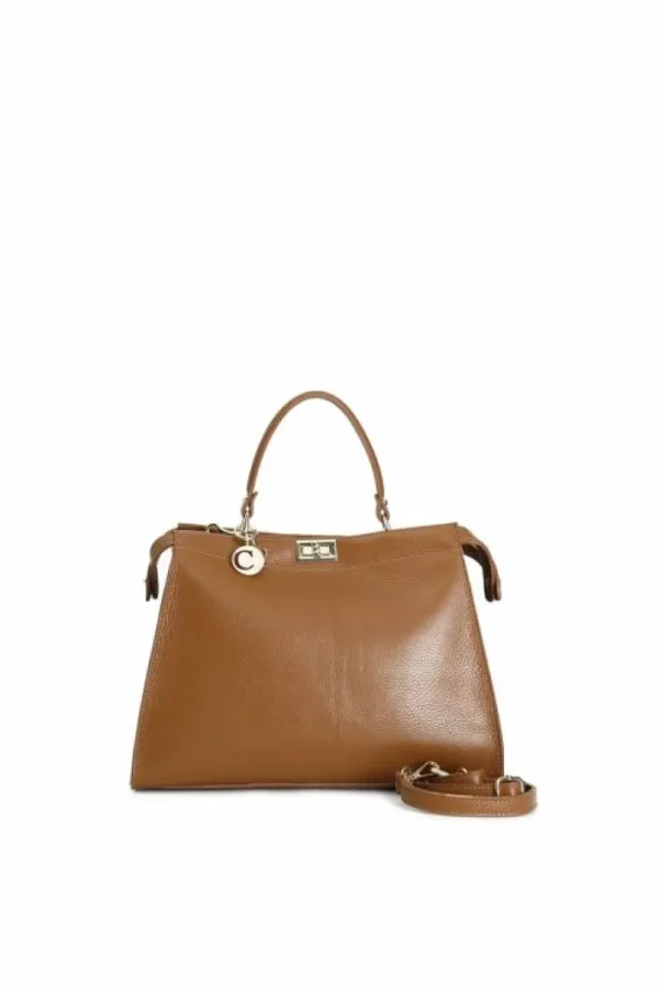 CafèNoir borsa a mano con pattina con  applicazione di morsetto verniciato,tracolla remo