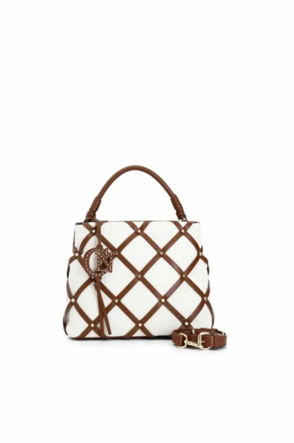 CafèNoir borsa a secchiello in tessuto con intreccio e borchiette