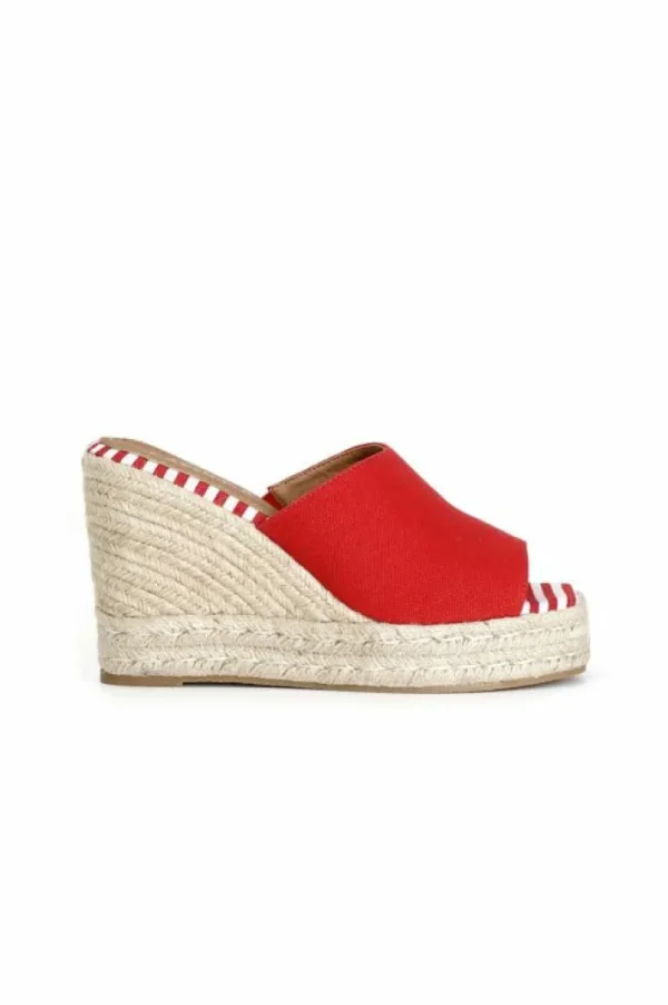 CafèNoir ciabatte in tessuto su zeppa corda