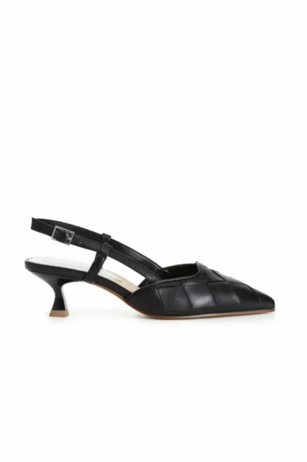 CafèNoir décolleté con laccio dietro con tomaia in pelle intrecciata