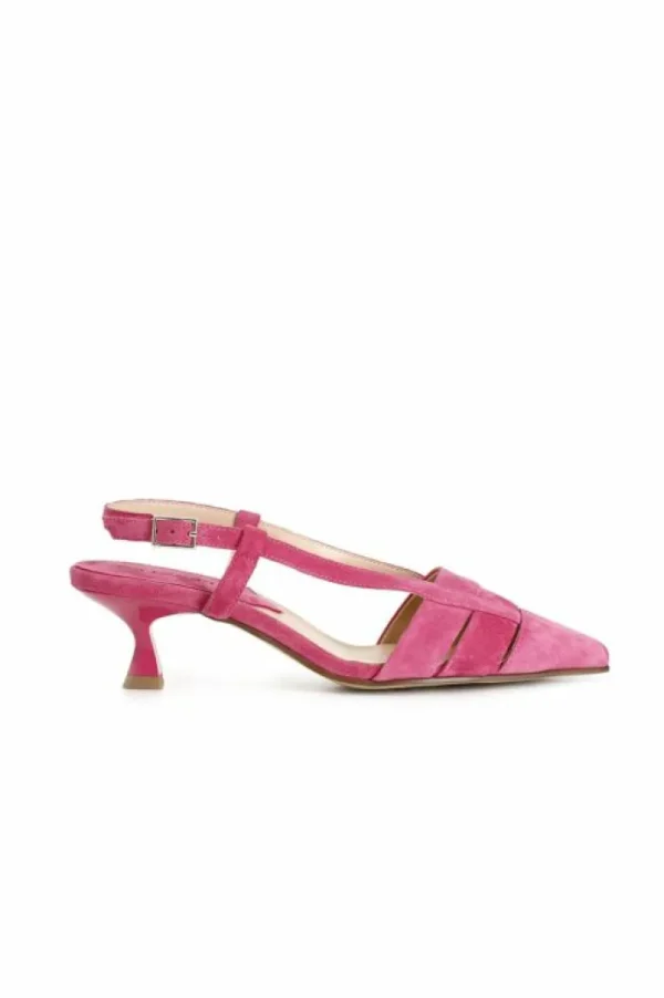 CafèNoir décolleté due fasce in pelle scamosciata con laccio dietro