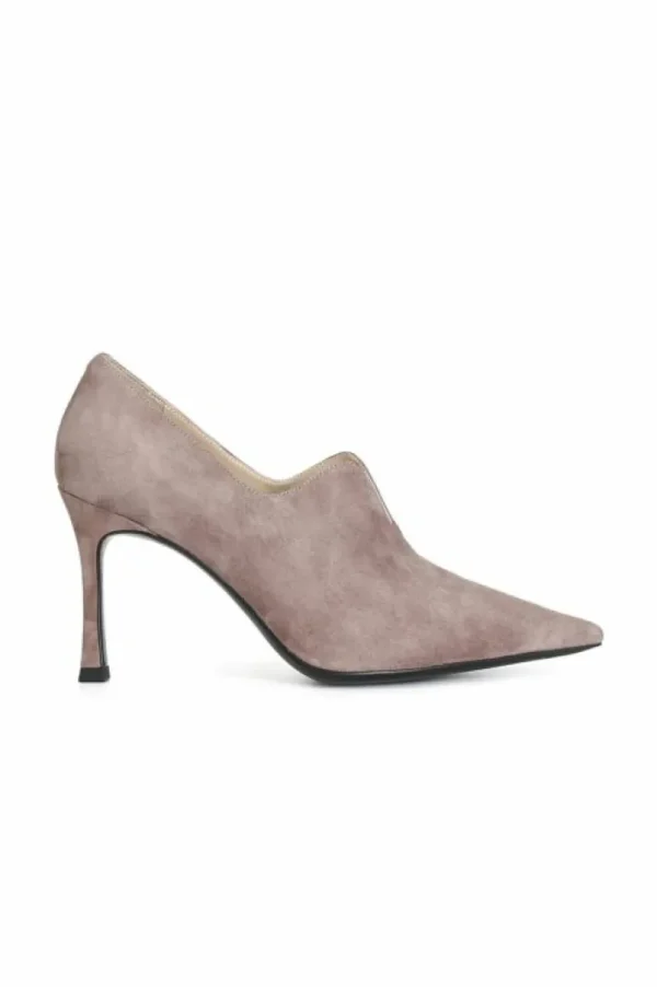 CafèNoir décolleté in camoscio con taglio a "v" rosa antico