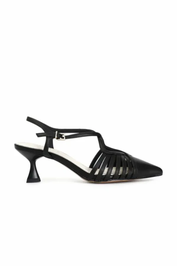 CafèNoir décolleté in nappa con incrocio