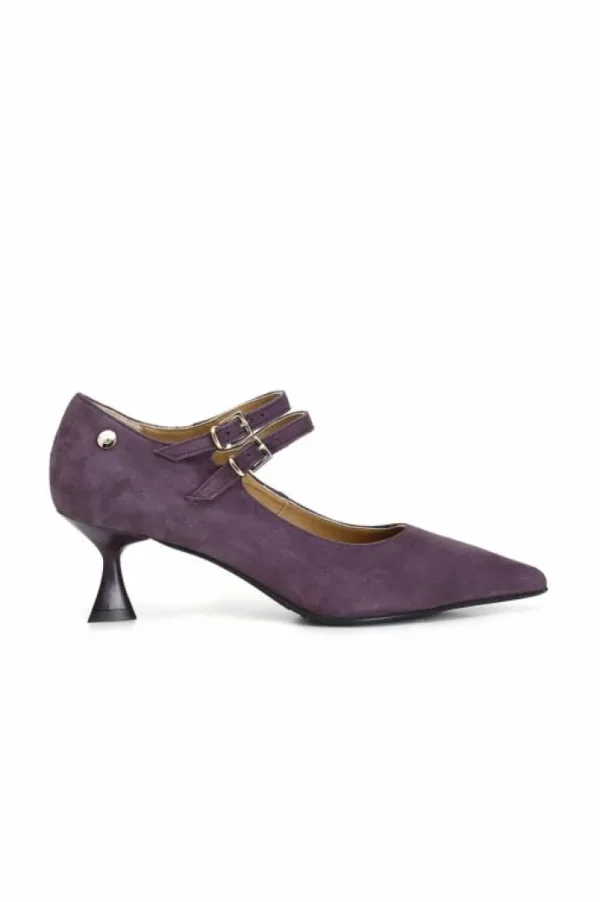 CafèNoir décolleté in pelle scamosciata con cinturini