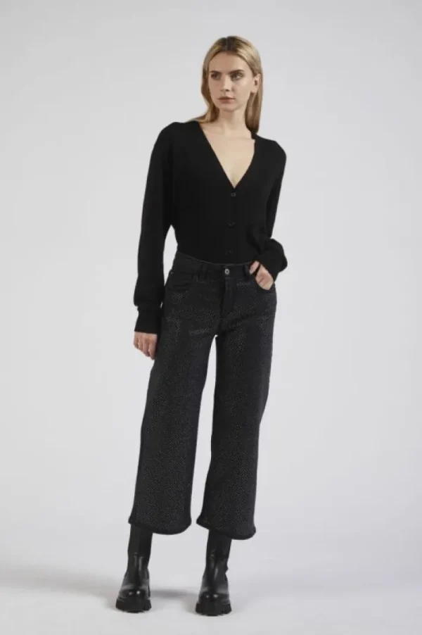 CafèNoir denim culotte con stras