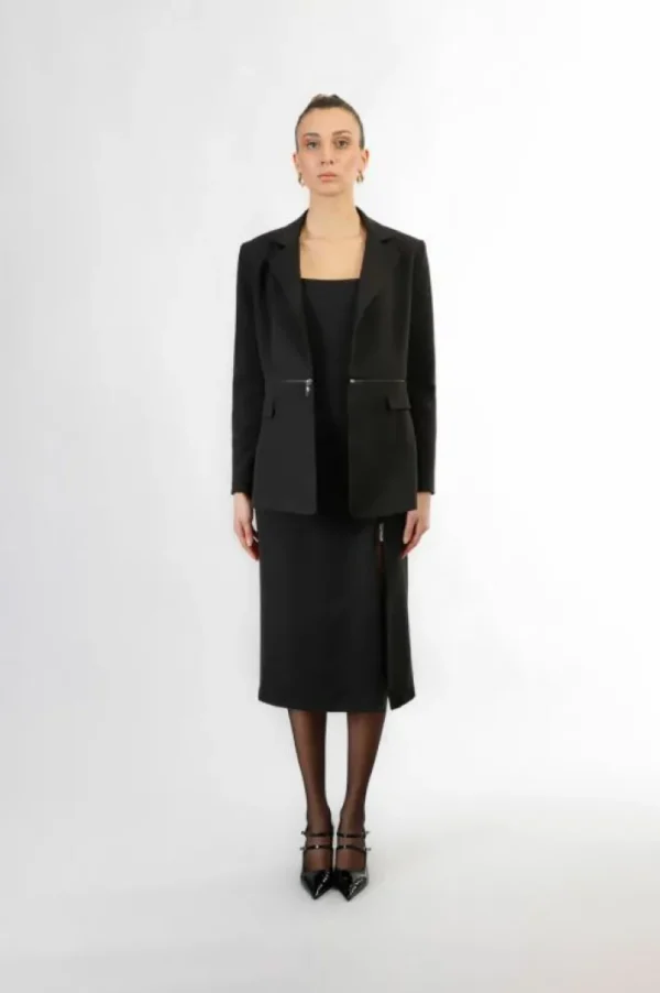 CafèNoir giacca con zip in vita