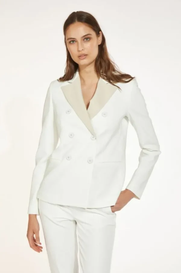 Donna CafèNoir giacca doppiopetto con rever a contrasto