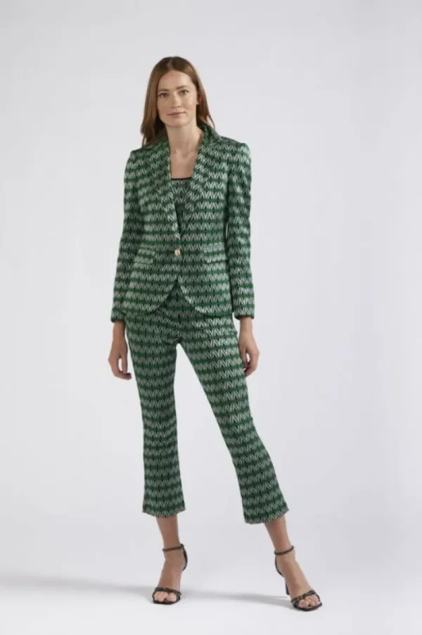 Donna CafèNoir giacca jacquard monopetto rombo multiverde