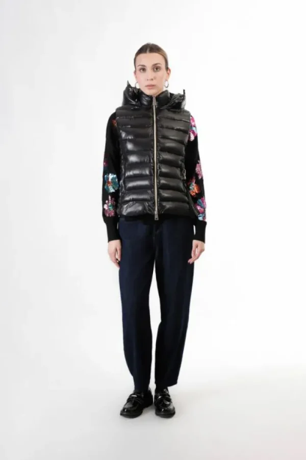 CafèNoir gilet imbottito tessuto lucido