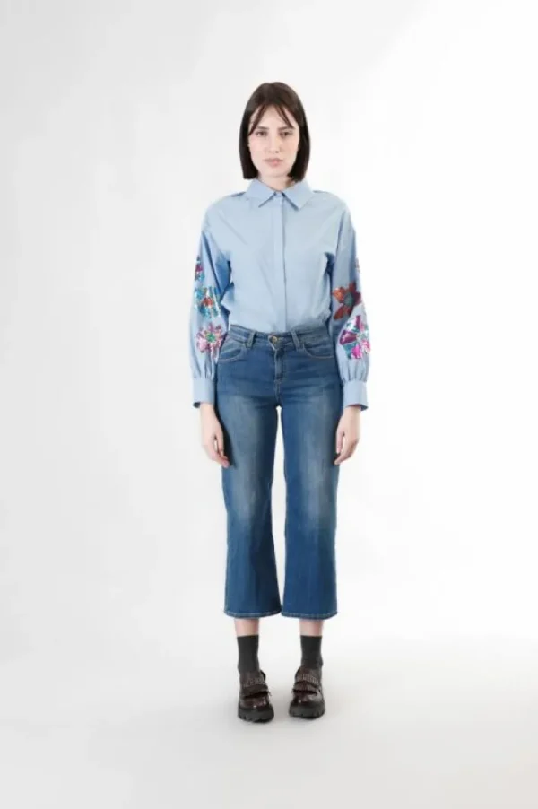 CafèNoir jeans denim culotte blu medio