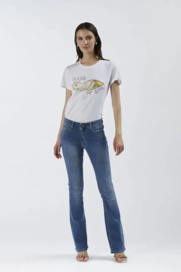 CafèNoir jeans denim flare super stretch blu medio