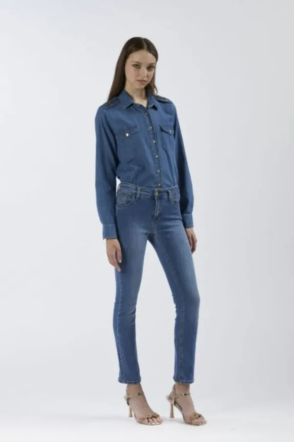CafèNoir jeans denim slim super stretch blu medio