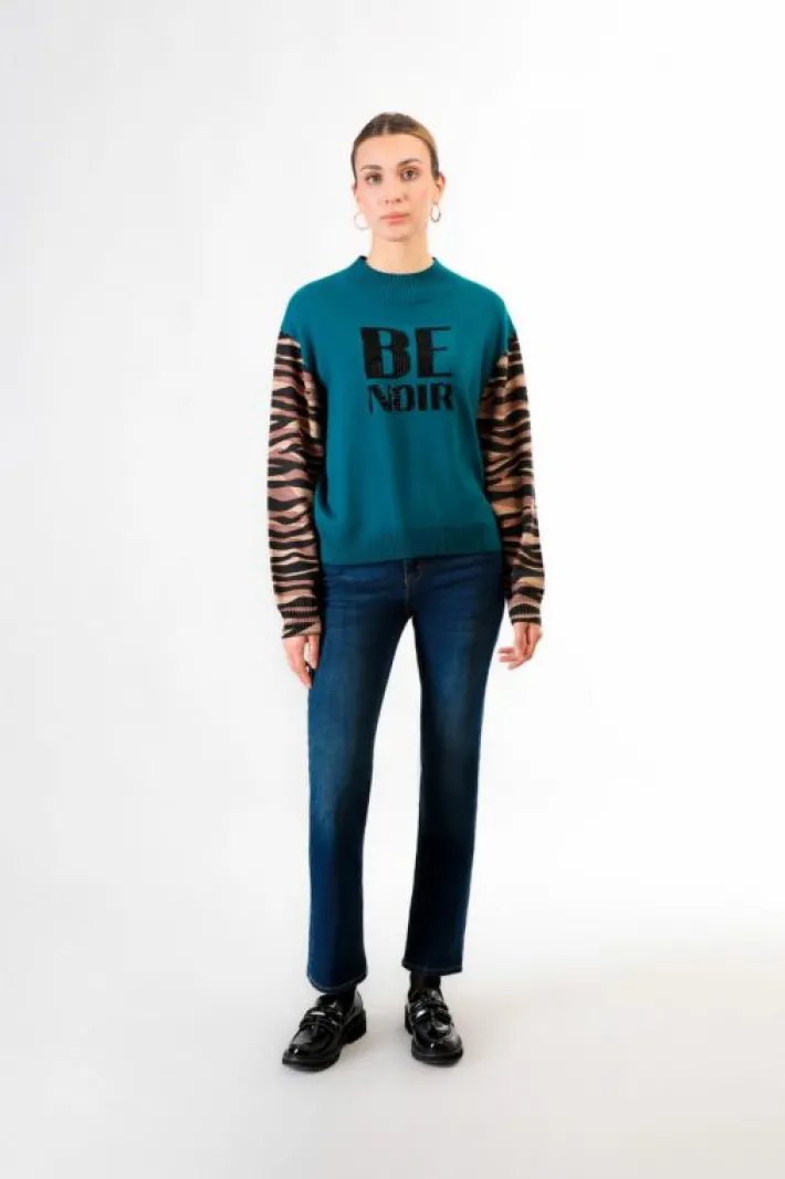 CafèNoir maglia collo a ciclista  con logo "be noir" con maniche stampate