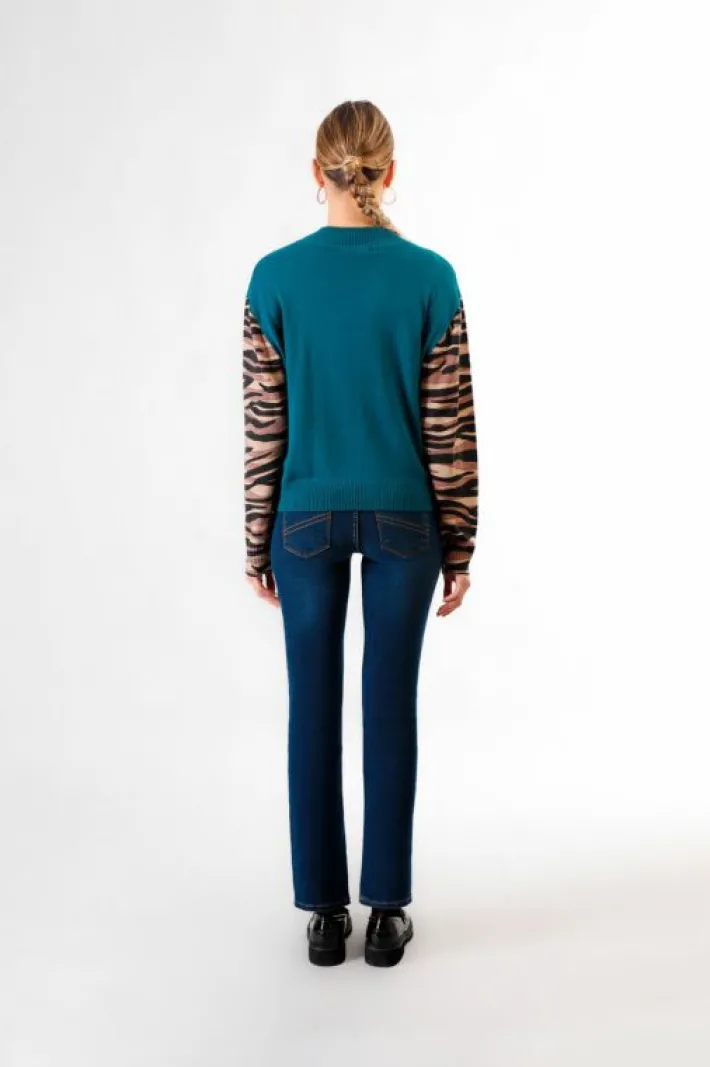 CafèNoir maglia collo a ciclista  con logo "be noir" con maniche stampate