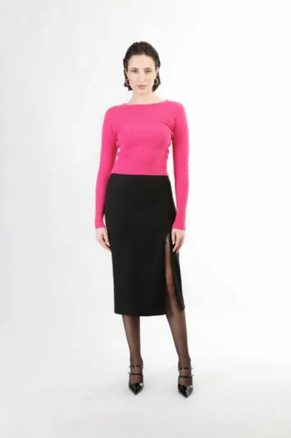 CafèNoir maglia corta tipo sottogiacca lavorata a treccia