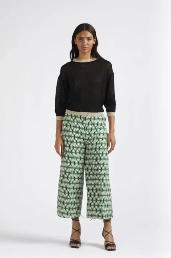 CafèNoir maglia girocollo in lurex con motivo traforo