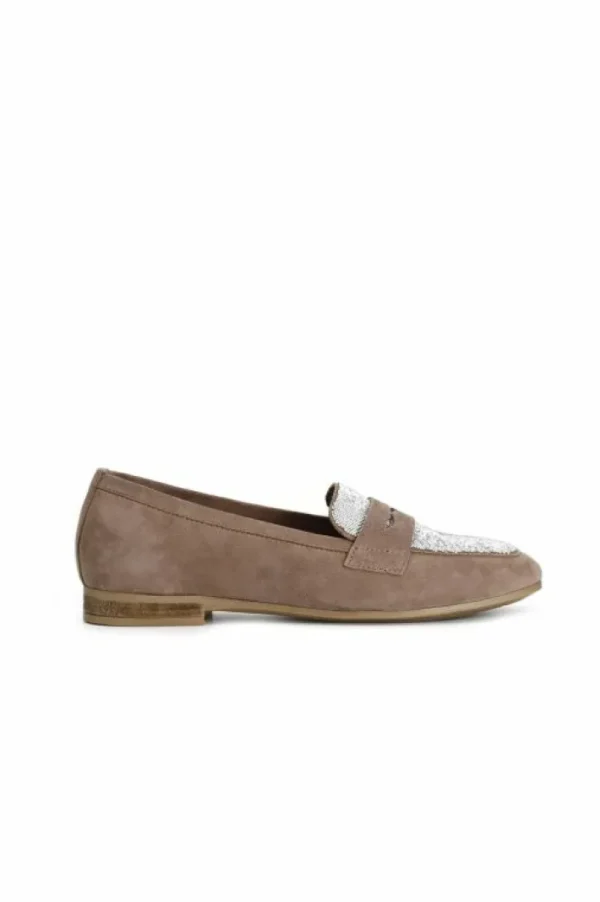 CafèNoir mocassini in pelle scamosciata con vaschetta strass