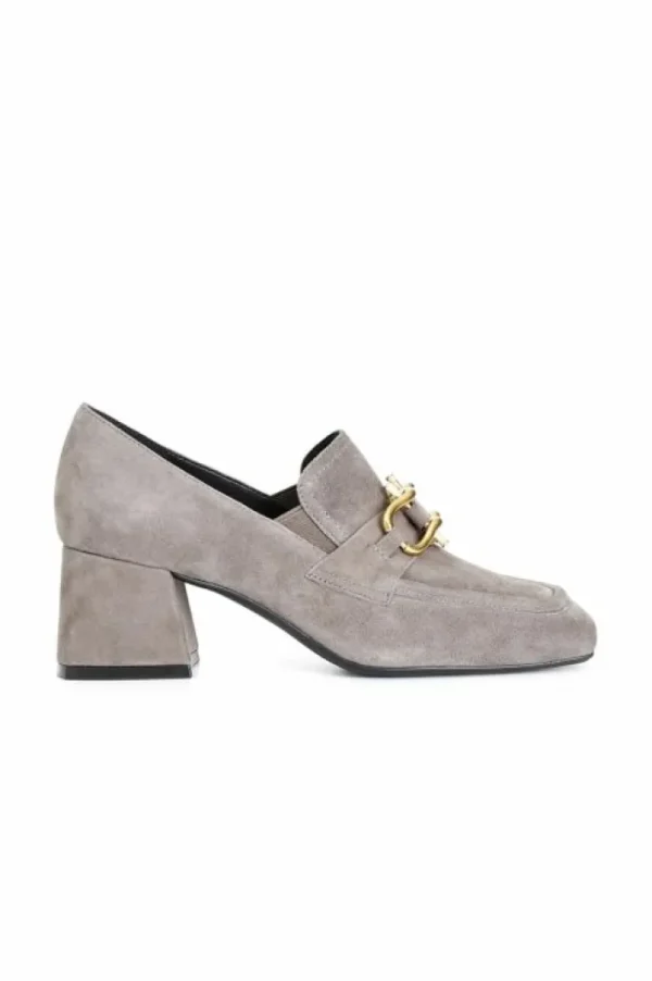 CafèNoir mocassino in camoscio con accessorio e tacco 60 mm