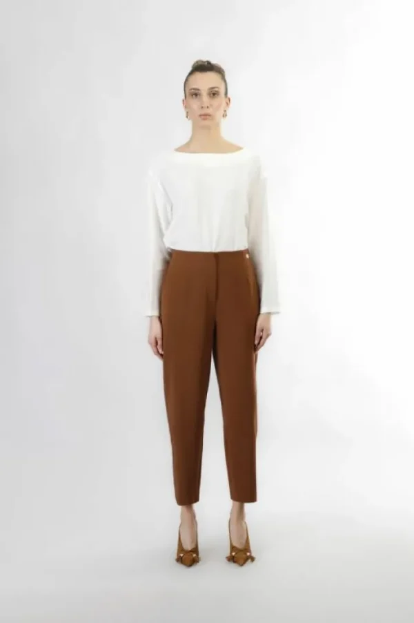 Donna CafèNoir pantaloni dritti in tessuto bistretch