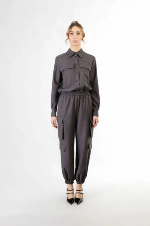 CafèNoir pantaloni modello cargo con polsino e vita elasticata