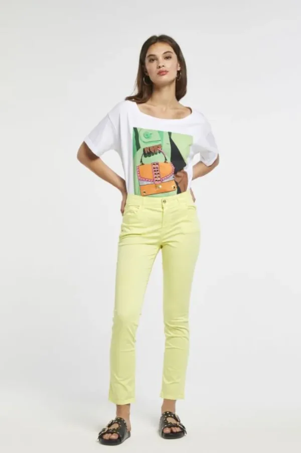 CafèNoir pantaloni slim tinto capo realizzati in tessuto di cotone elasticizzato