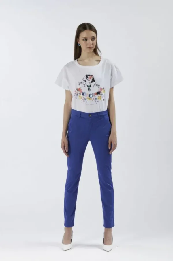 CafèNoir pantaloni slim tinto capo