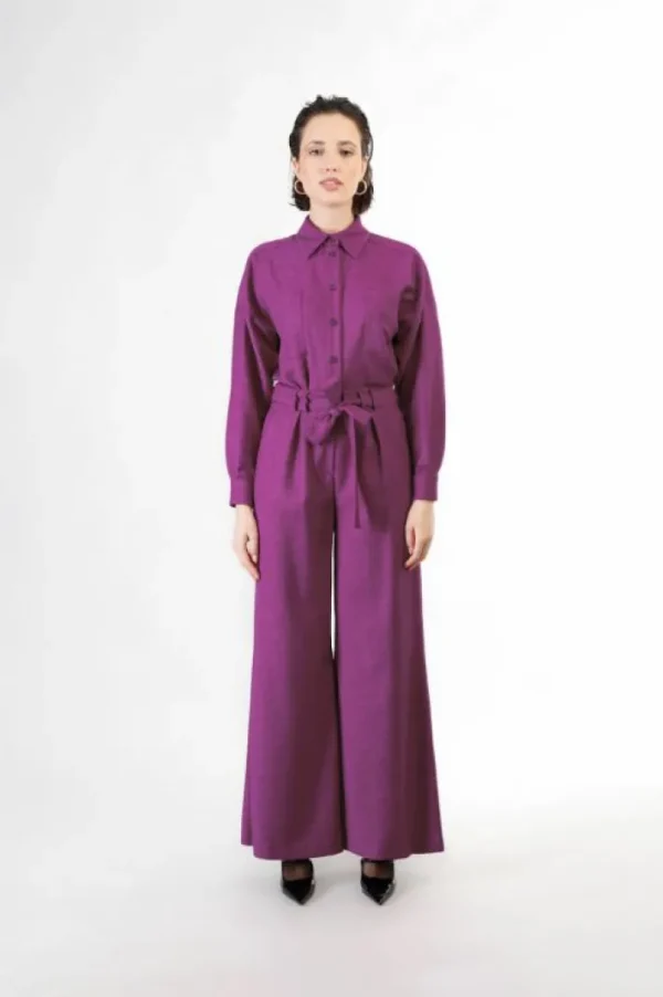 CafèNoir pantaloni super wide con fusciacca