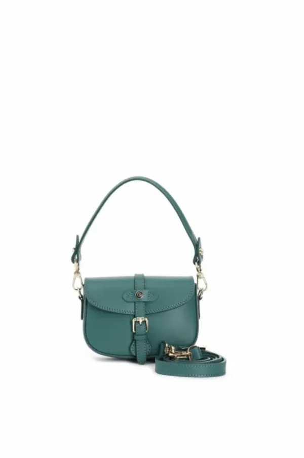 CafèNoir pattina in pelle con tracolla corta, passante con rivetto smaltato e fibbia