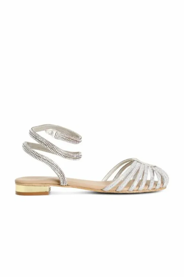 CafèNoir sandali a gabbia in pelle con strass