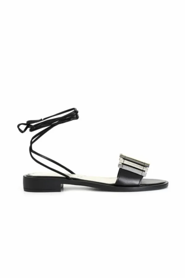 CafèNoir sandali alla schiava con tomaia multi listini multi nero