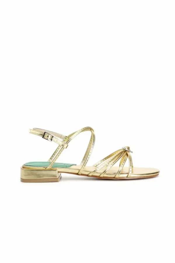 CafèNoir sandali con doppio incrocio effetto laminato con accessorio