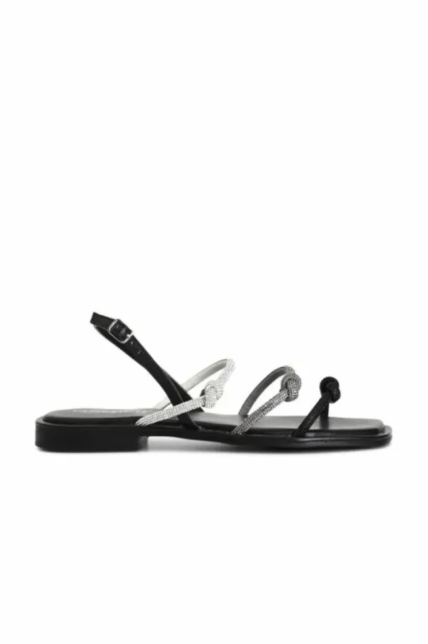 CafèNoir sandali con lacci in strass