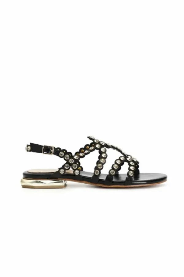 CafèNoir sandali con multilistini e strass