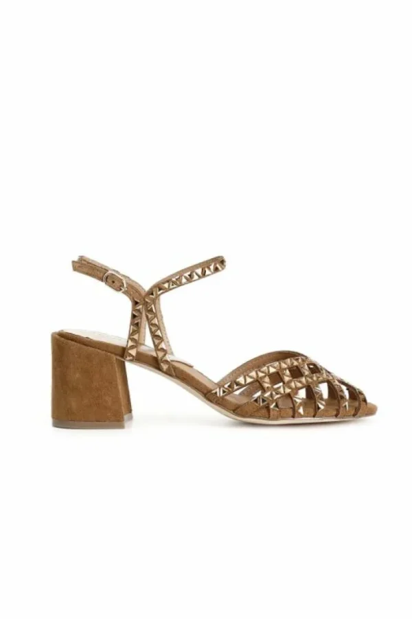 CafèNoir sandali gabbia con strass triangolo