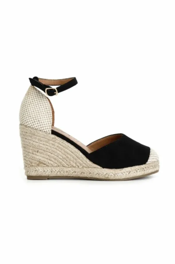 CafèNoir sandali in tessuto e zeppa in corda
