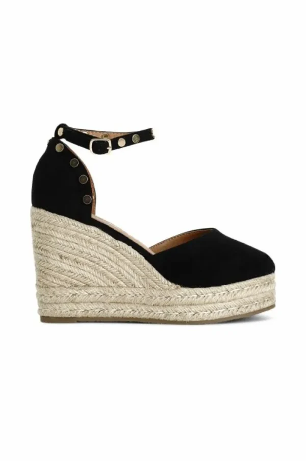 CafèNoir sandali in tessuto e zeppa in corda