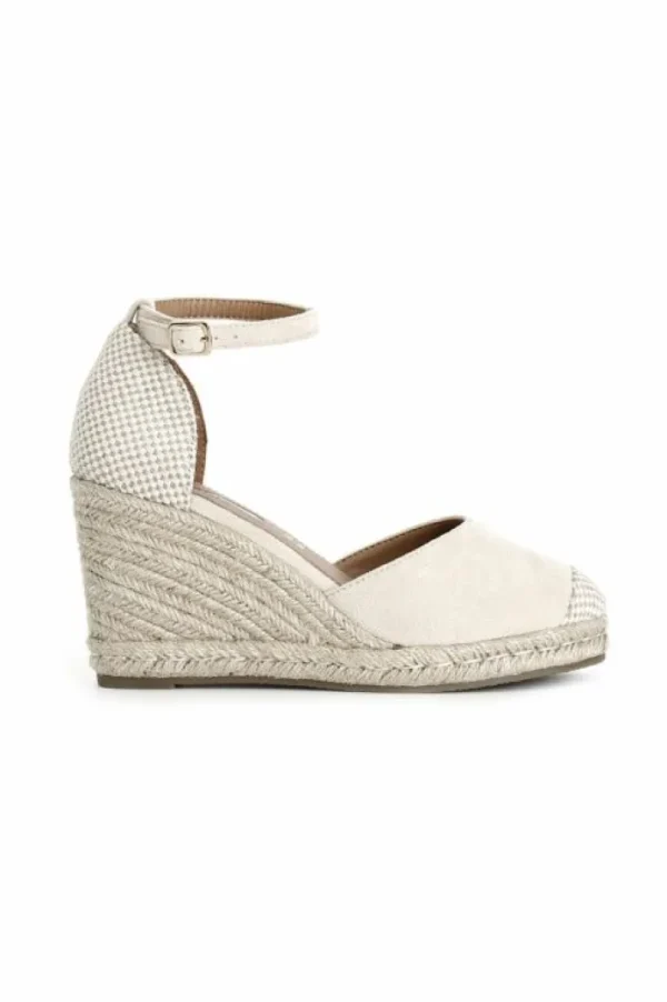 CafèNoir sandali in tessuto e zeppa in corda