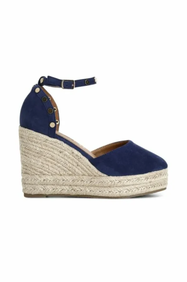 CafèNoir sandali in tessuto e zeppa in corda