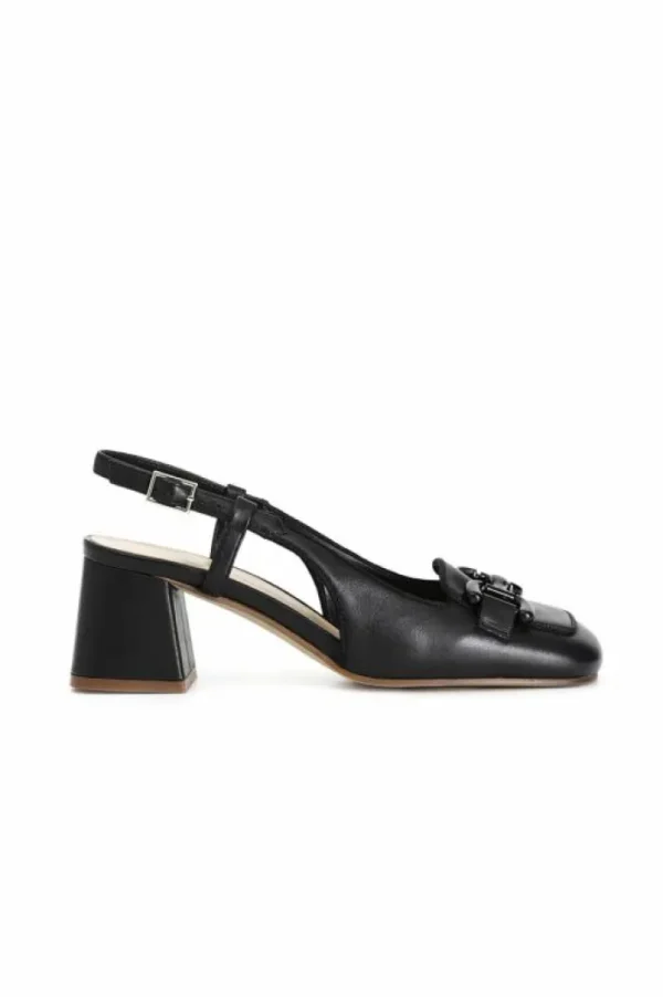 CafèNoir scarpe in nappa aperte sul retro con morsetto