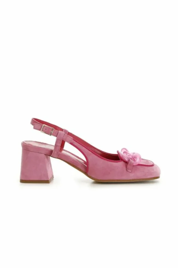 CafèNoir scarpe in suede realizzate in camoscio aperte sul retro con morsetto trasparente