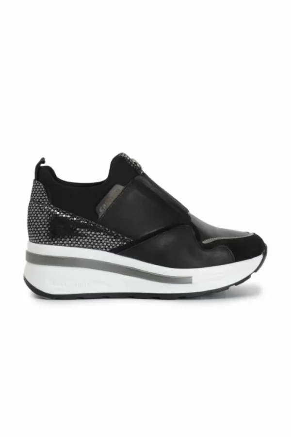CafèNoir slip-on donna in pellle con inserti laminati