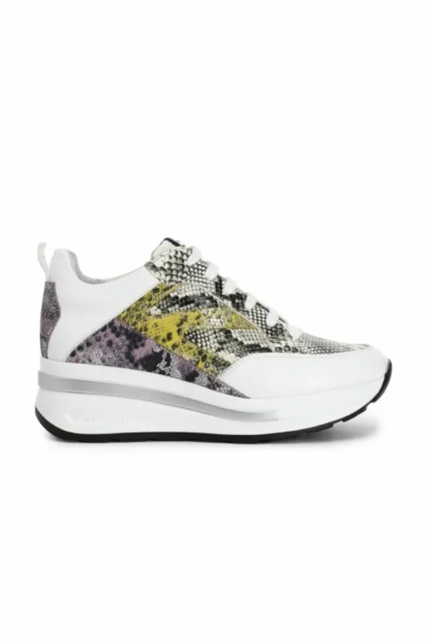 CafèNoir sneakers in pelle patchwork multi bianco