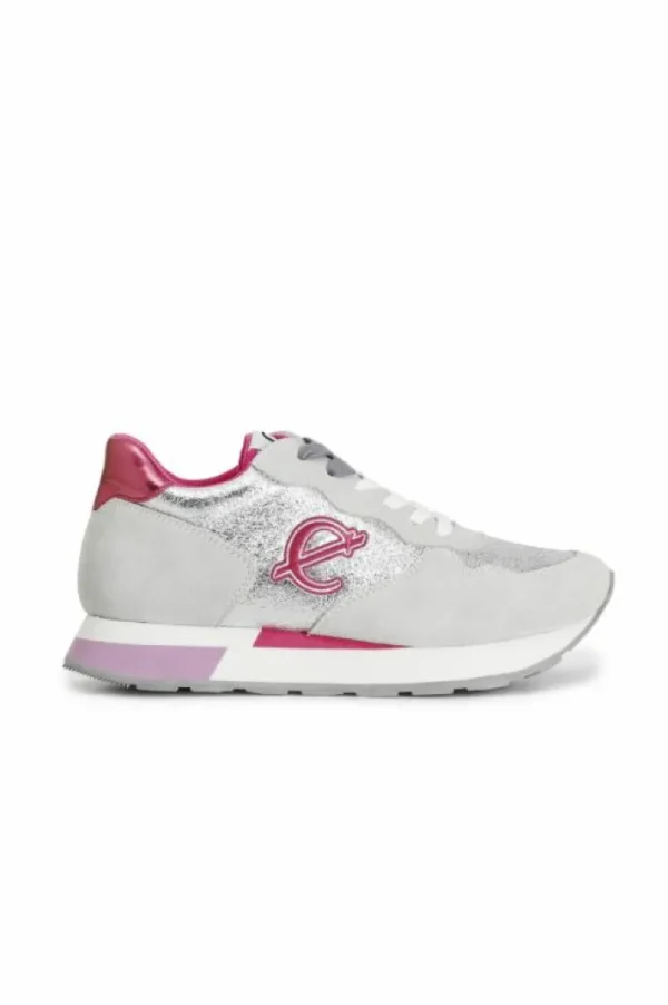 CafèNoir sneakers in pelle scamosciata e glitter off white