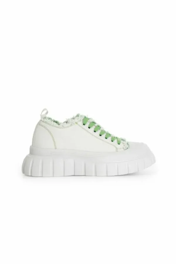 CafèNoir sneakers in tessuto sfrangiato e cuciture a contrasto