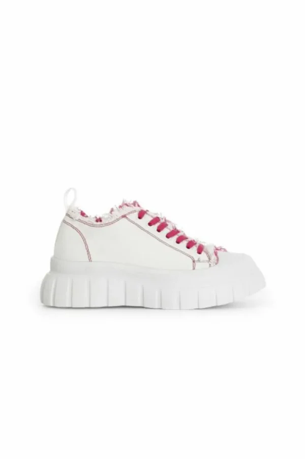 CafèNoir sneakers in tessuto sfrangiato e cuciture a contrasto