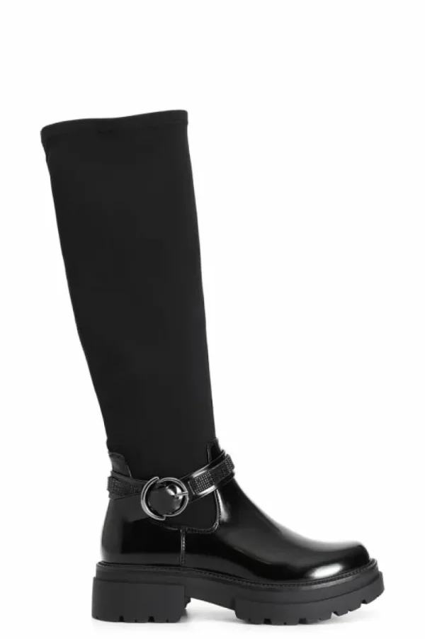 CafèNoir stivale elasticizzato in similpelle con fibbia