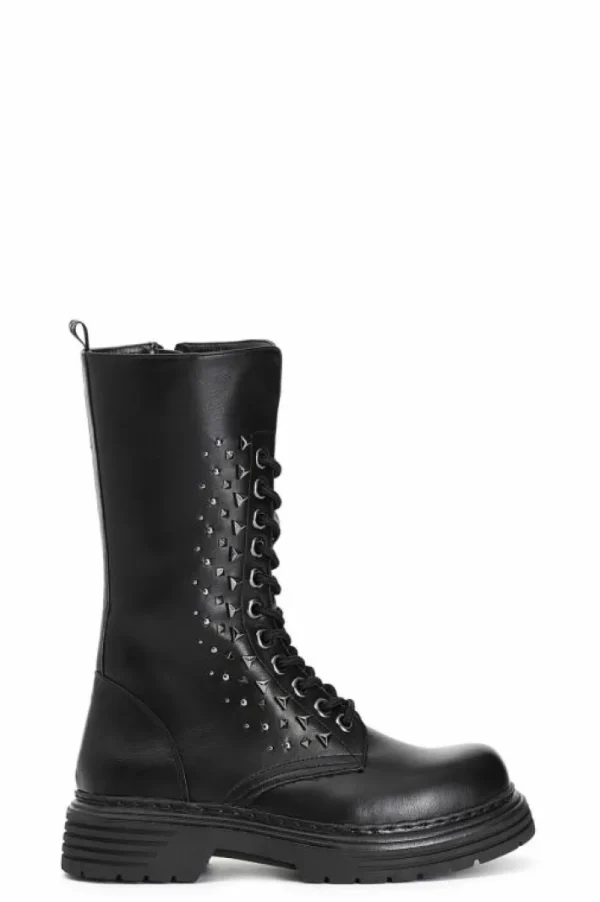 CafèNoir stivaletto allacciato in similpelle con accessori