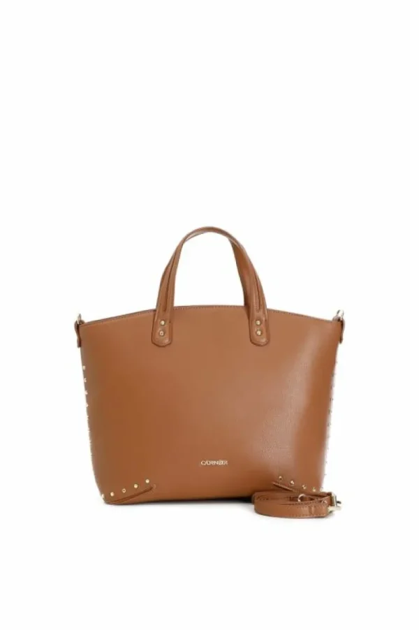 CafèNoir tote con applicazioni di rivetti